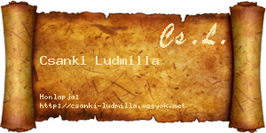 Csanki Ludmilla névjegykártya